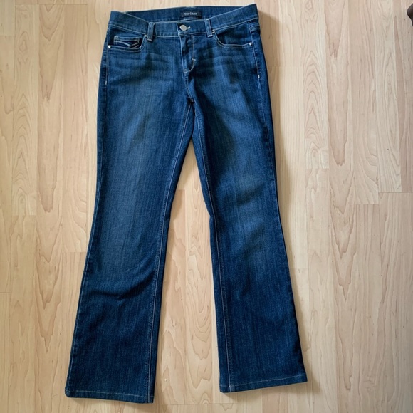 WHBM Blue Jeweled Boot Cut Jeans - Picture 1 of 7
